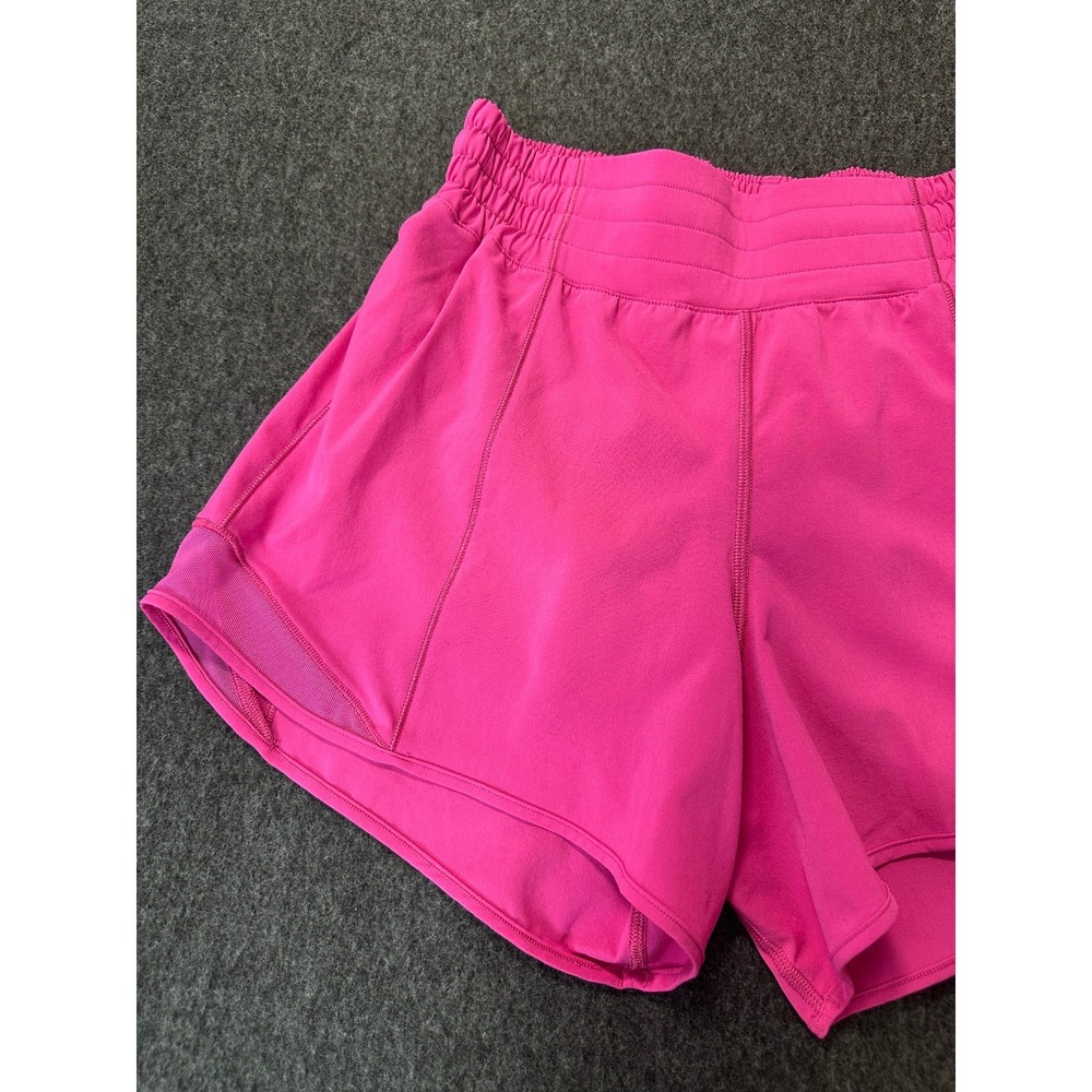 Lululemon 2023 Hotty Hot High-Rise Lined Shorts 4" Size 4 Lip Gloss Hot Pink - Picture 4 of 16